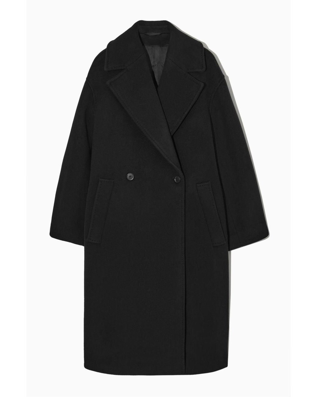 Cos Oversized Wool Blend Coat Petite In Black Lyst