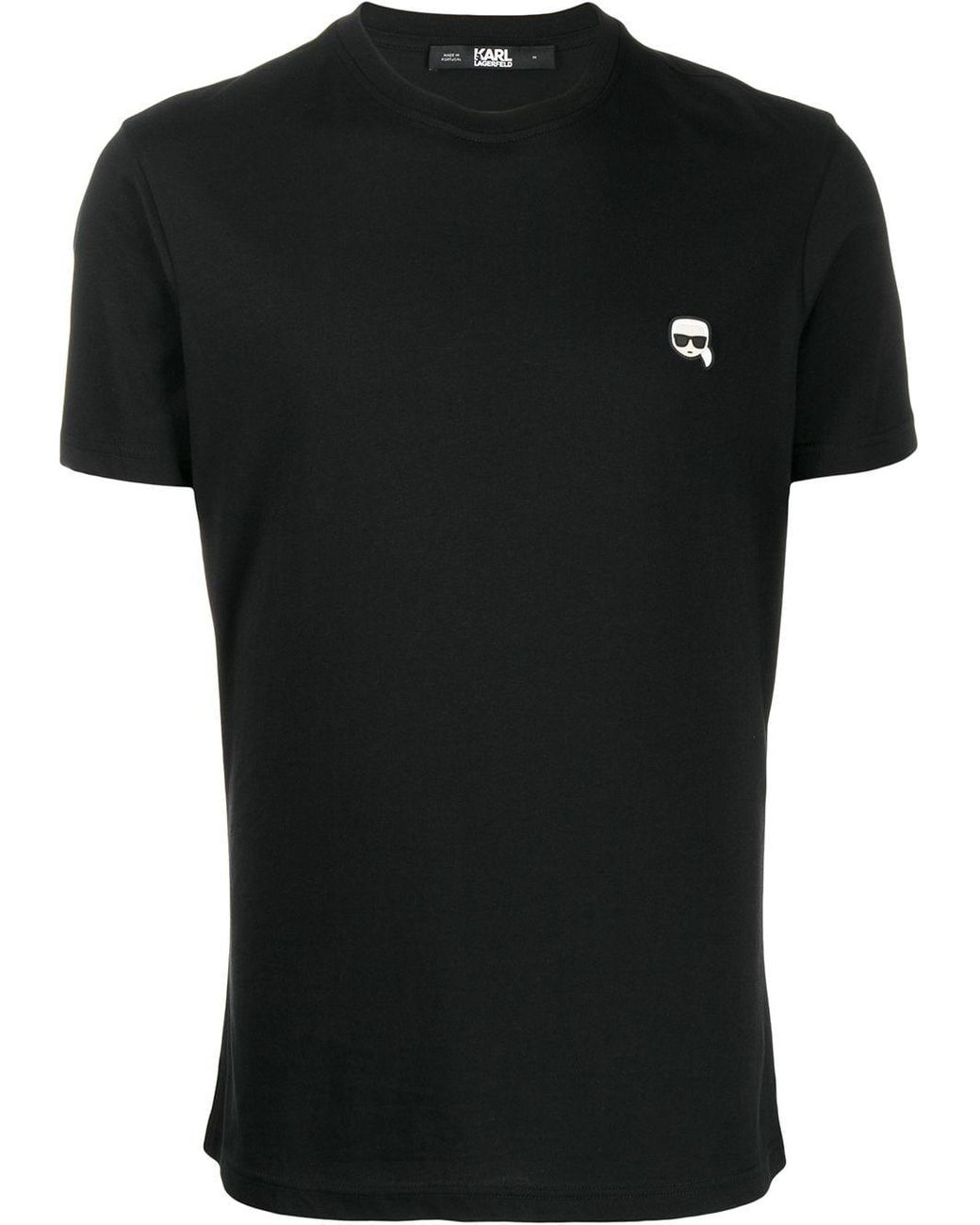 Karl Lagerfeld Cotton Small Logo Patch T Shirt In Black For Men Lyst