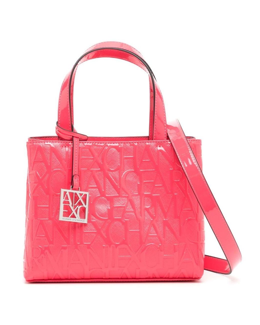 Armani Exchange Logo Embossed Crossbody Bag In Pink Lyst