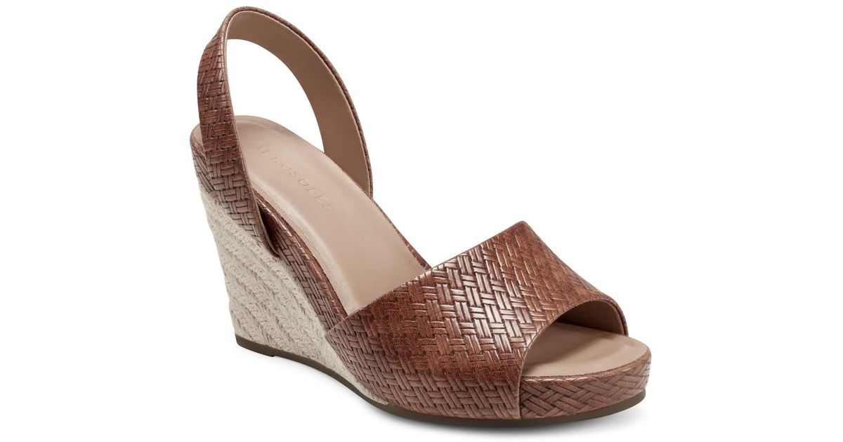 Aerosoles Synthetic Polly Wedge Sandal In Brown Lyst