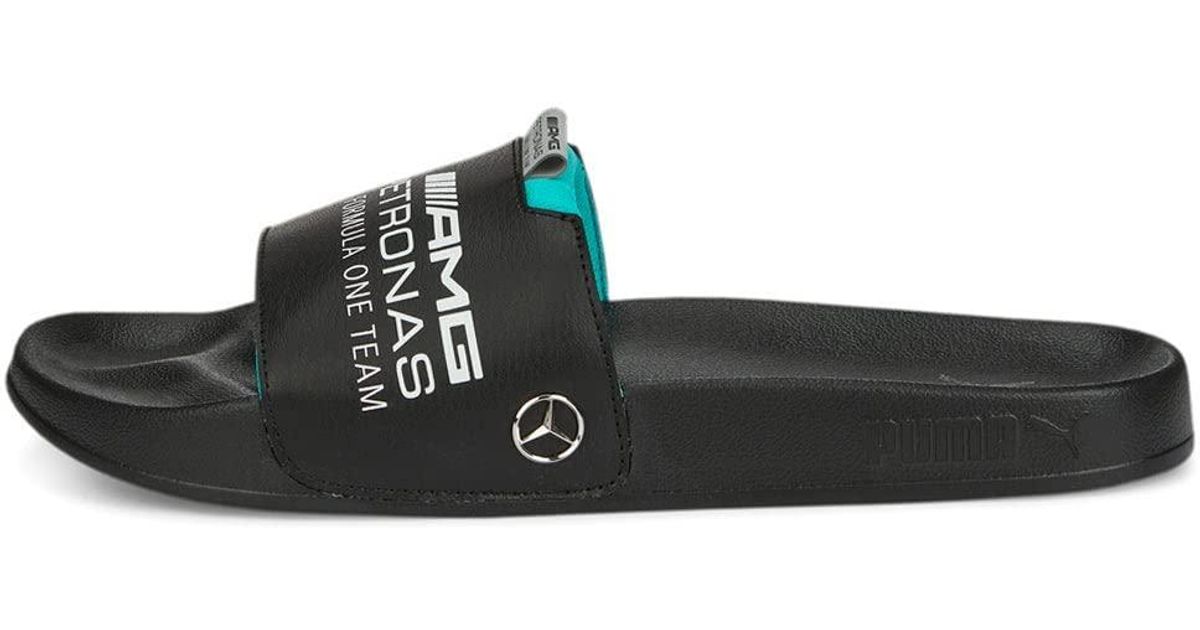 PUMA Mercedes Amg Petronas Leadcat 2 0 Logo Slide Sandal In Black For