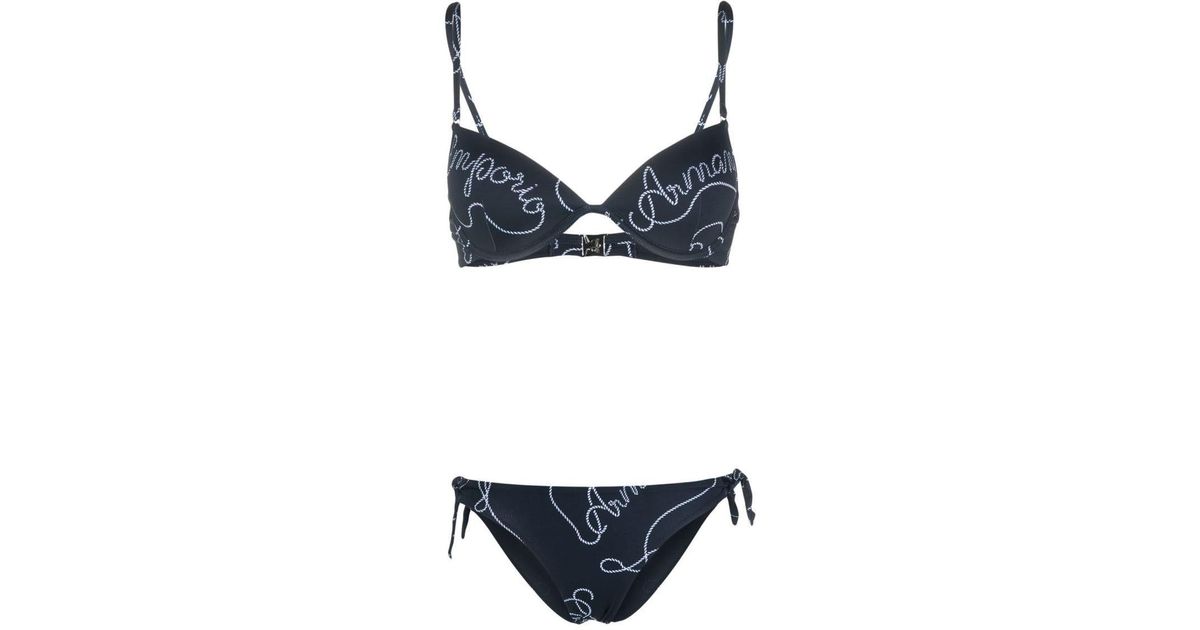 Emporio Armani Bikini Set In Blue Lyst