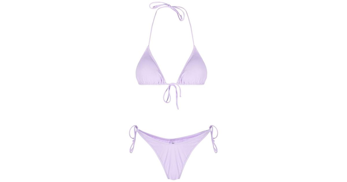 Reina Olga Susan Triangle Bikini Set In Purple Lyst