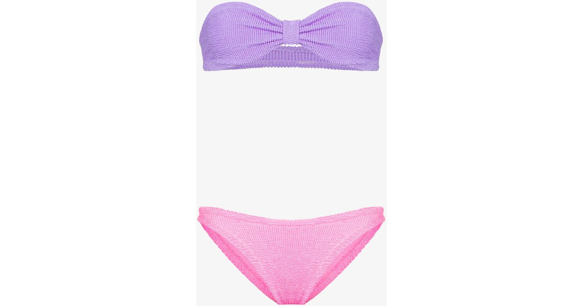 Hunza G Duo Jean Bandeau Bikini Women S Nylon Elastane In Purple Lyst