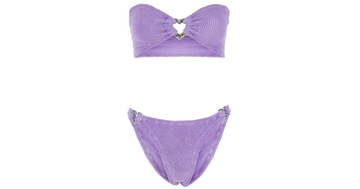 Hunza G Nicole Stretched Bikini Set In Purple Lyst