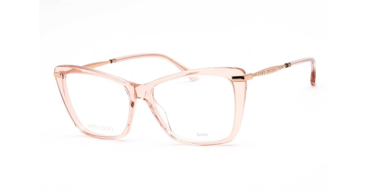 Jimmy Choo Jc Eyeglasses Nude Clear Lens In White Lyst