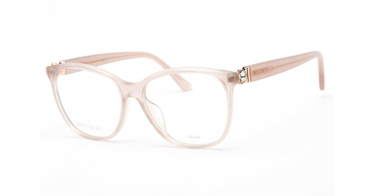 Jimmy Choo Jc G Eyeglasses Nude Clear Lens In White Lyst