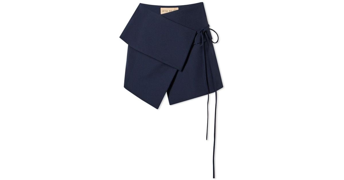 Aya Muse Eury Layer Mini Skirt In Blue Lyst