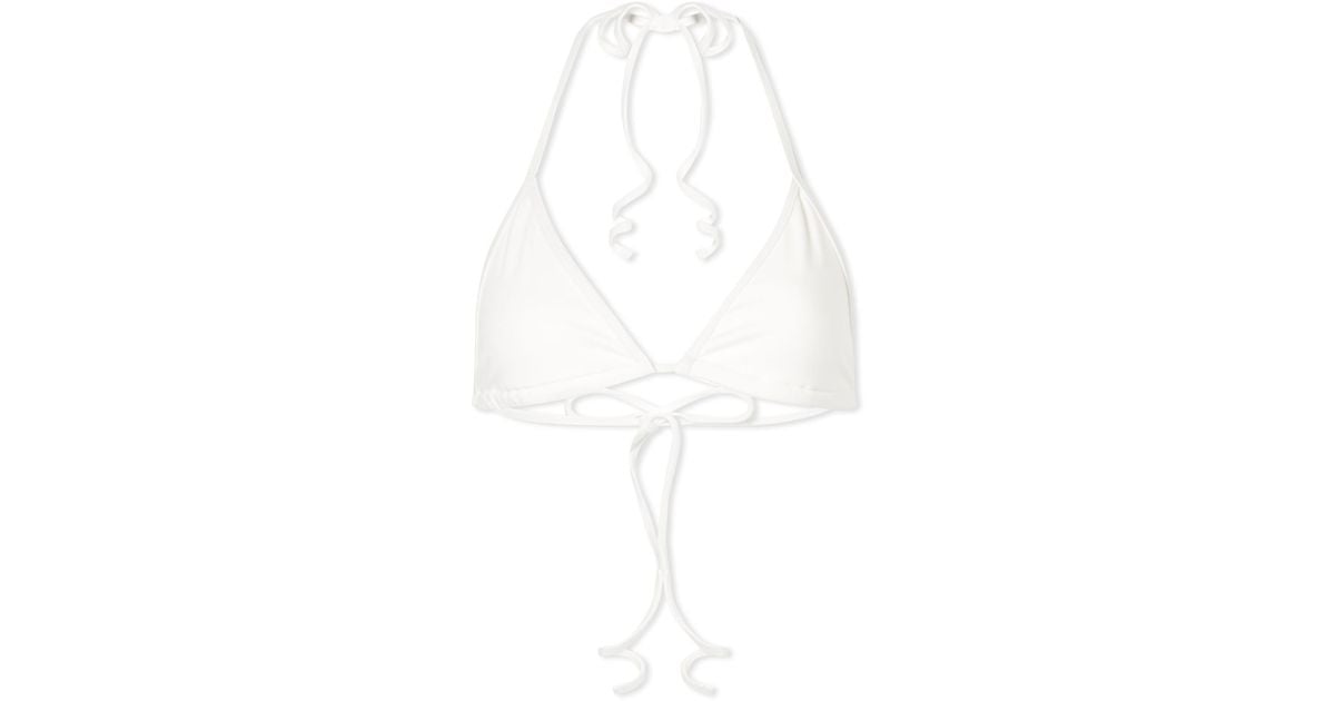 Frankie S Bikinis Pamela Zeus Cotton Bikini Top In White Lyst