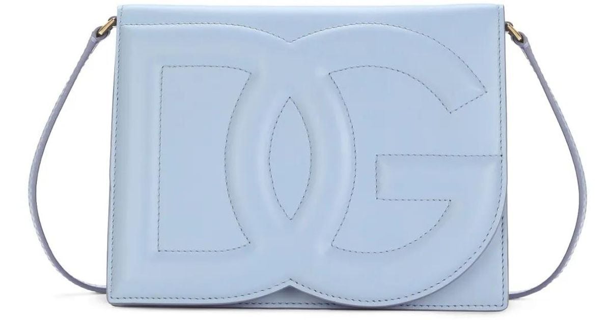 Dolce Gabbana Dg Logo Leather Cross Body Bag In Blue Lyst UK