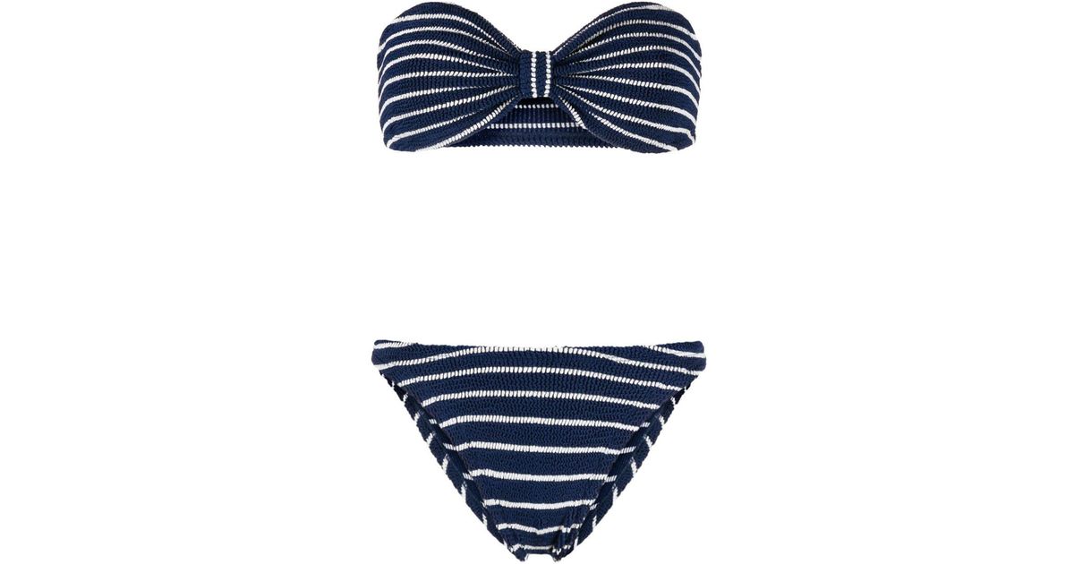 Hunza G Jean Crinkled Finish Bikini Set In Blue Lyst