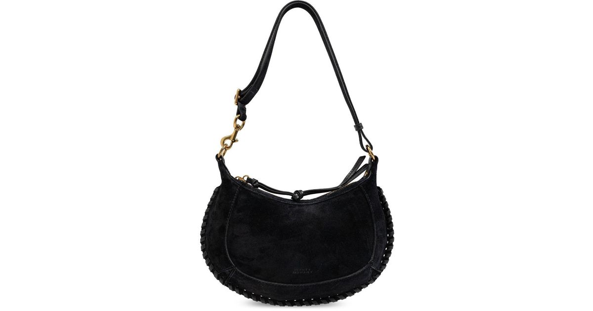 Isabel Marant Oskan Moon Suede Shoulder Bag In Black Lyst