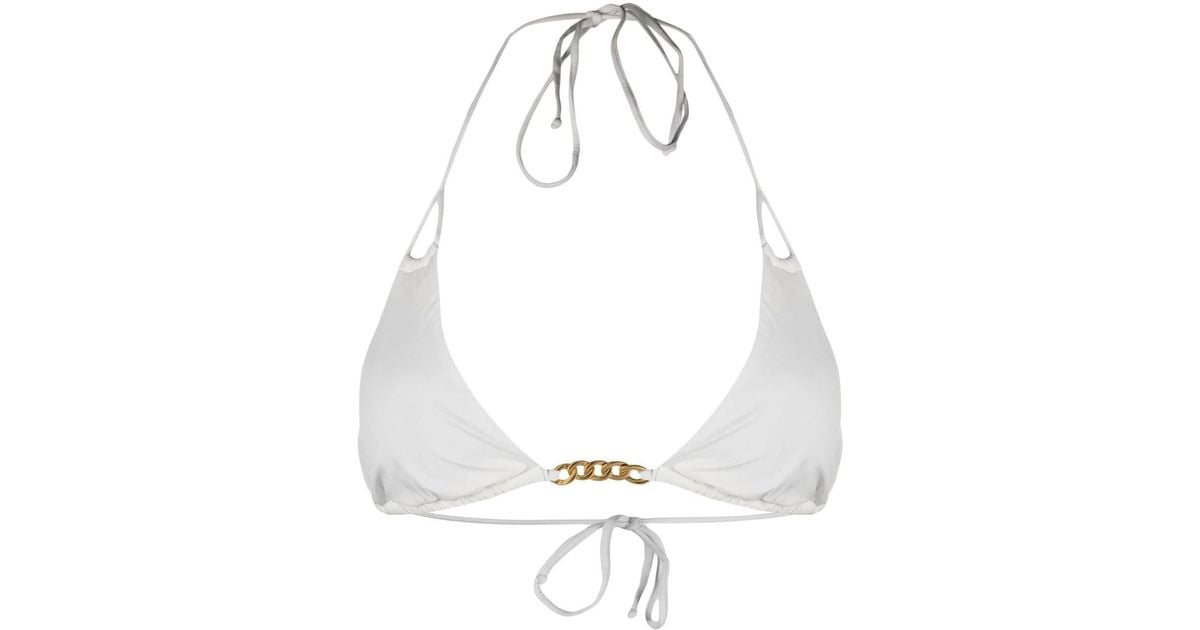 Pq Swim Chain Link Bikini Top In White Lyst Canada