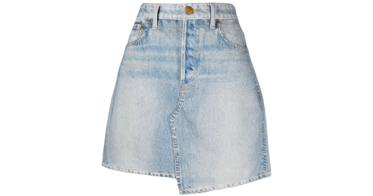 Rag Bone Miramar Asymmetric Hem Denim Skirt In Blue Lyst