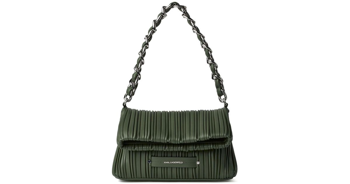 Karl Lagerfeld Medium K Kushion Pleated Tote Bag In Green Lyst Uk