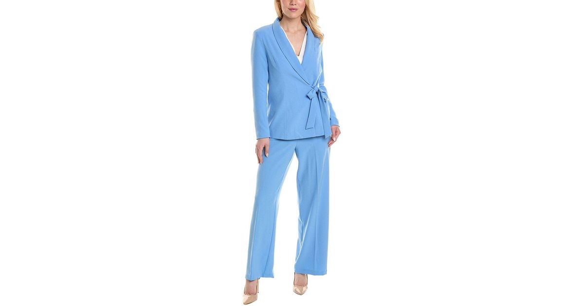 Nanette Lepore Pc Jacket Pant Suit Set In Blue Lyst