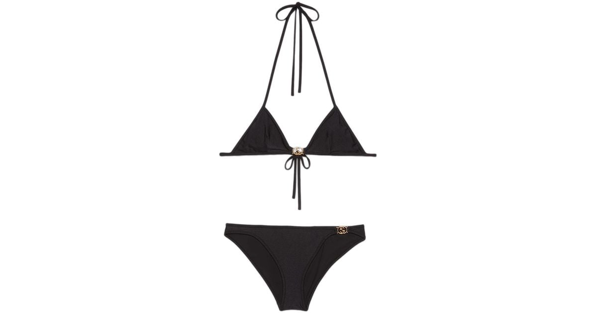 Gucci Bikini Con Gg In Black Lyst Uk