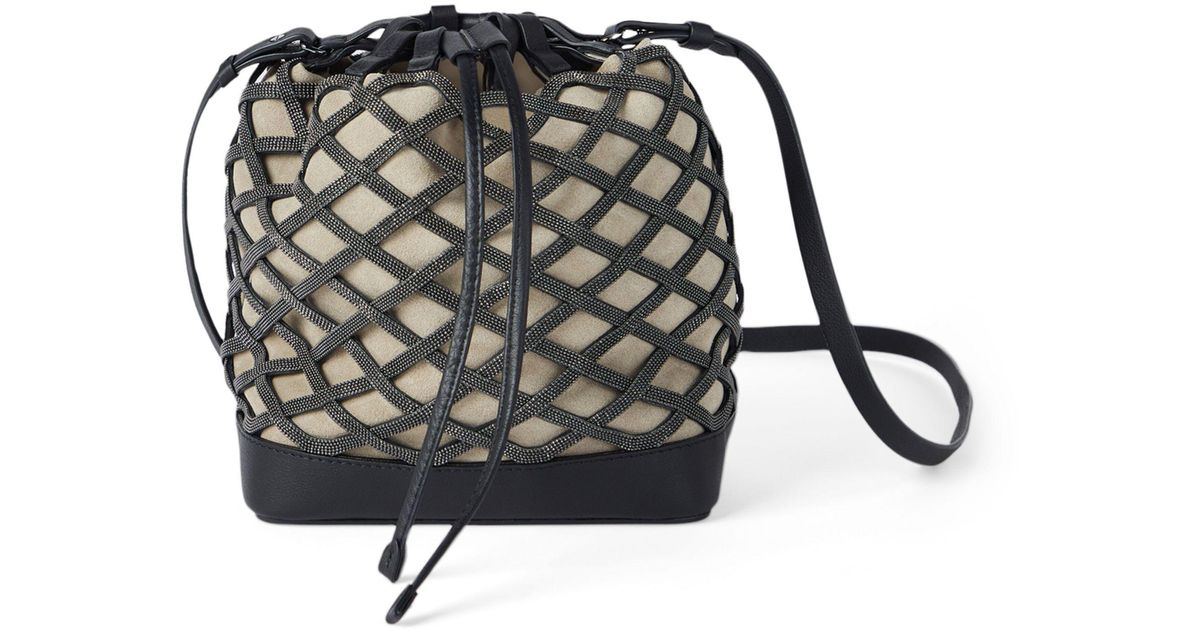 Brunello Cucinelli Monili Embellished Bucket Bag In Black Lyst