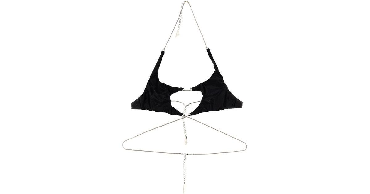 Mugler Star Bikini Top Beachwear In White Lyst