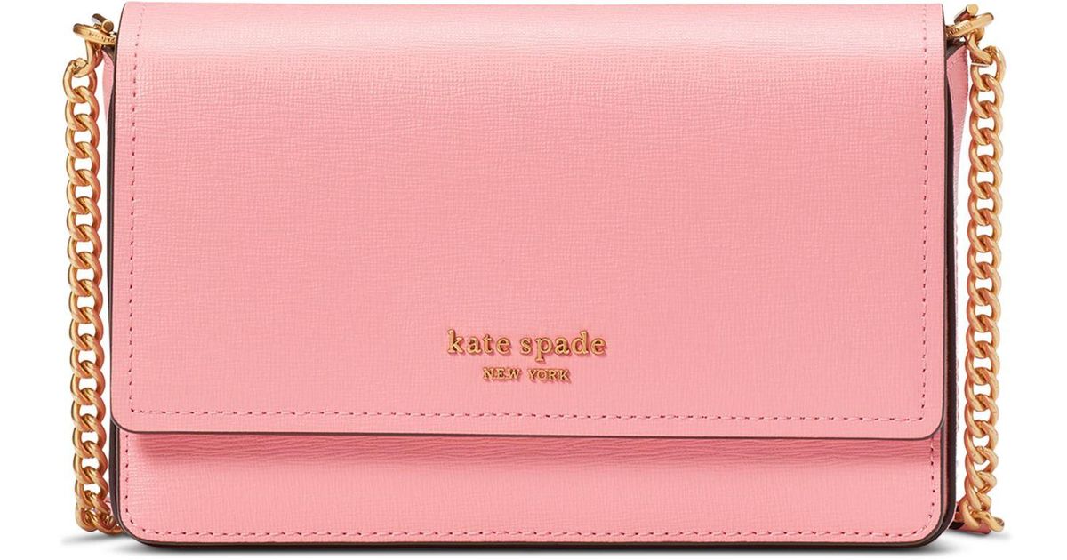 Kate Spade Morgan Saffiano Leather Flap Chain Wallet In Pink Lyst