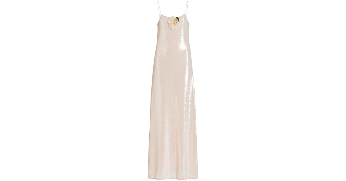 Rodarte Translucent Sequin Slip Dress And Bolero In White Lyst