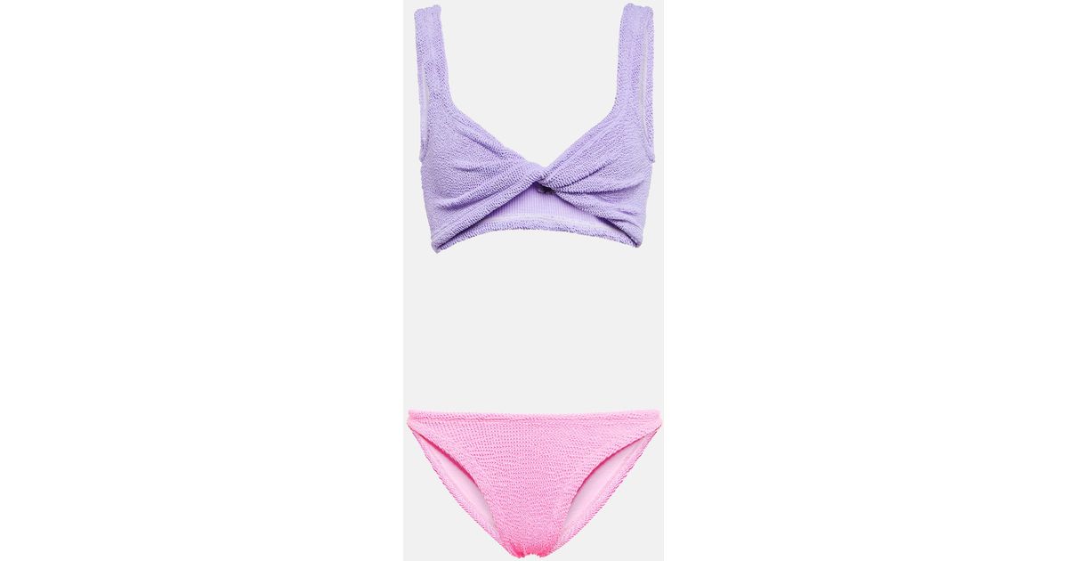 Hunza G Juno Bikini In Purple Lyst