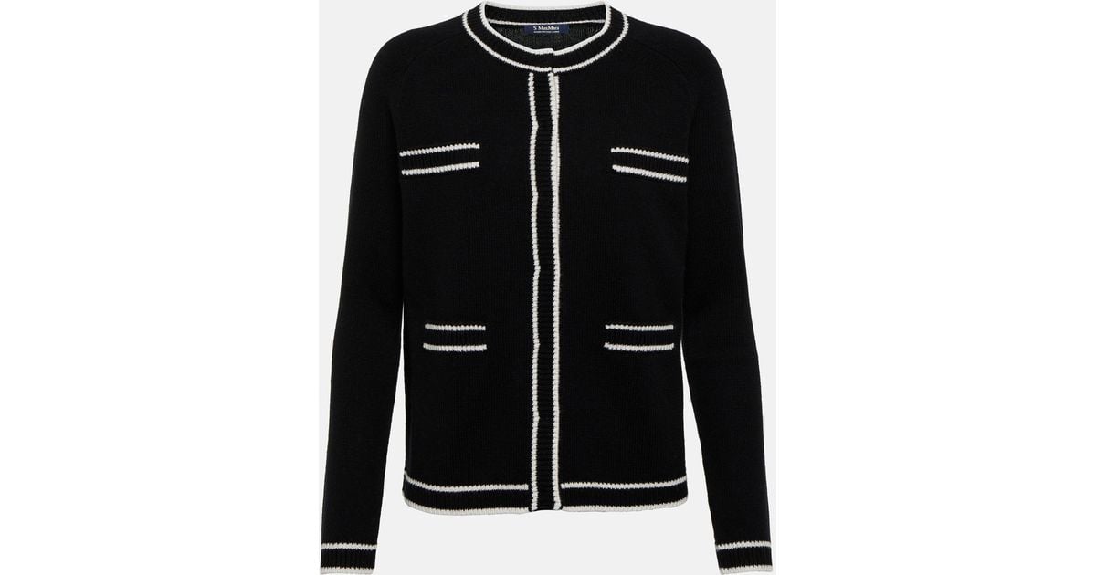 Max Mara Estate Wool And Cashmere Cardigan In Black Lyst