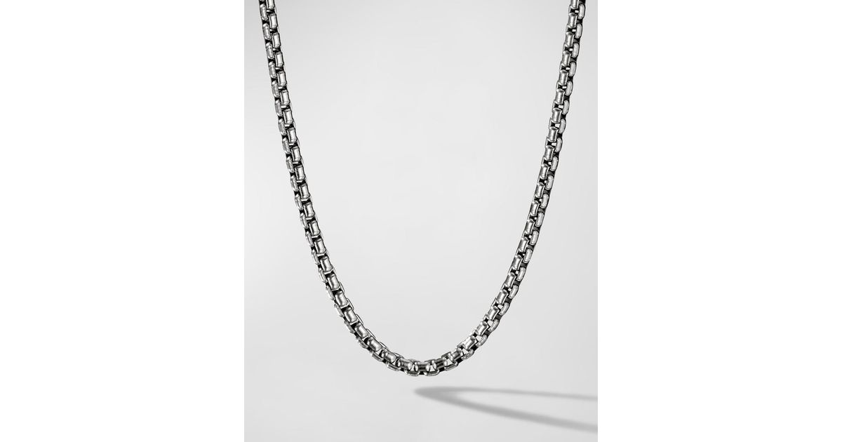 David Yurman Box Chain Necklace In Silver Mm L In Metallic For