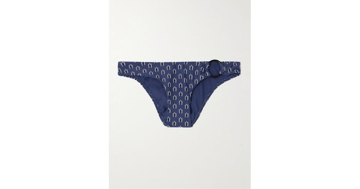 Matteau The Ring Embellished Floral Print Recycled Bikini Briefs In Blue Lyst