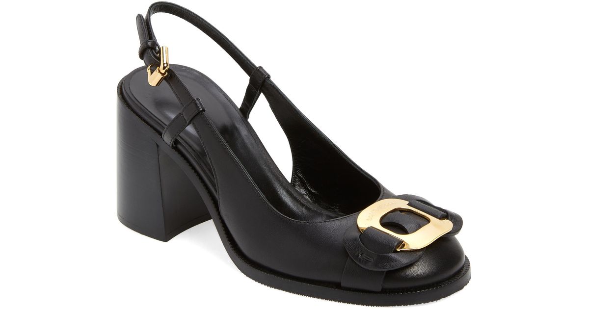 See By Chlo Chany Block Heel Slingback Pump In Black Lyst