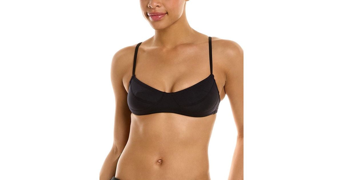 Cynthia Rowley Neoprene Bikini Top In Black Lyst