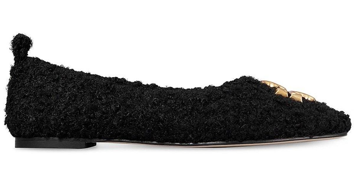 Tory Burch Suede Eleanor Ballet Flats In Black Lyst