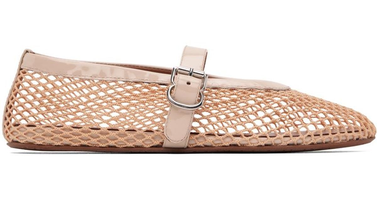 Ala A Ala Strap Ballet Flats In Natural Lyst