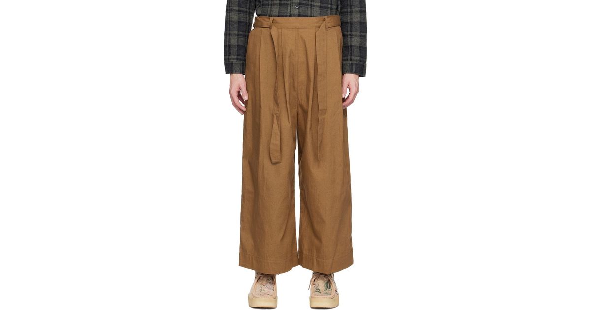 Naked Famous Ssense Exclusive Brown Trousers For Men Lyst