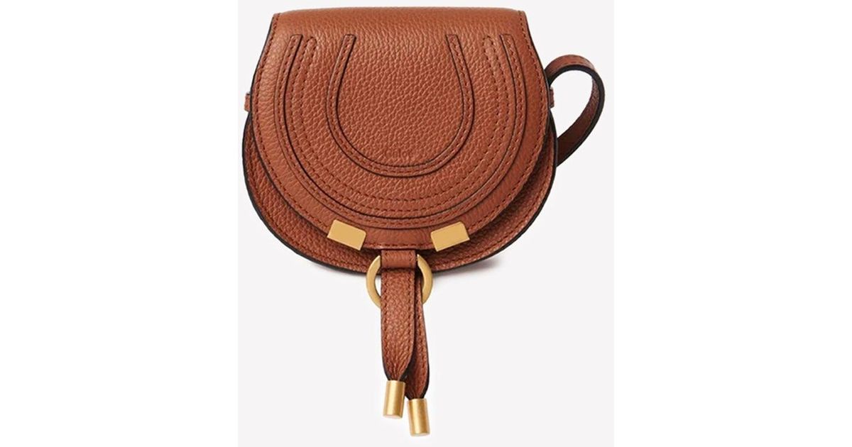 Chloé Nano Marcie Saddle Bag In Grained Leather in Natural Lyst Australia