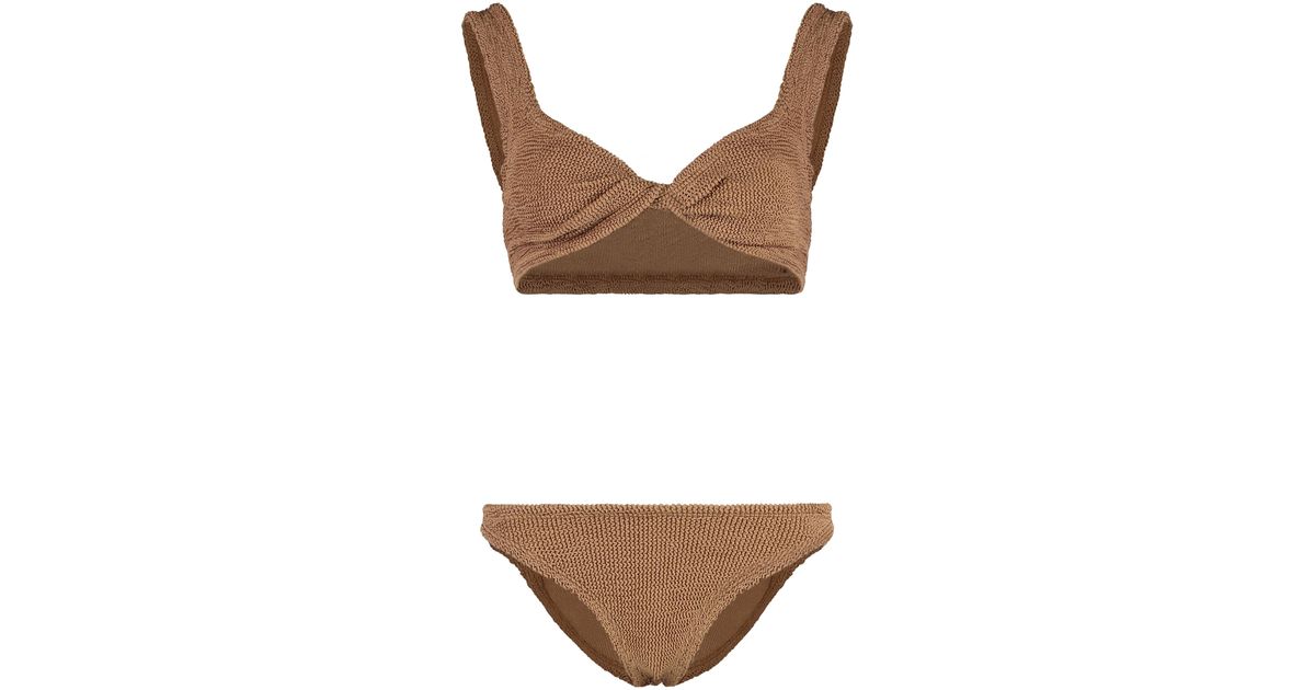 Hunza G Juno Plain Color Bikini In Brown Lyst