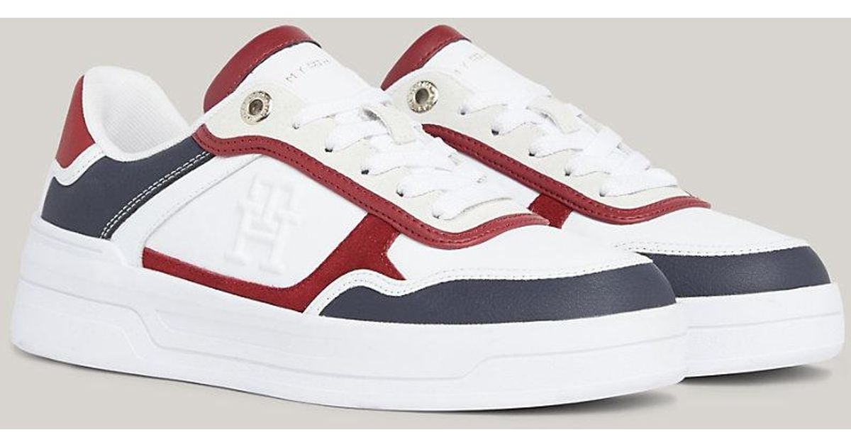 Tommy Hilfiger Essential Contrast Th Monogram Basketball Trainers In