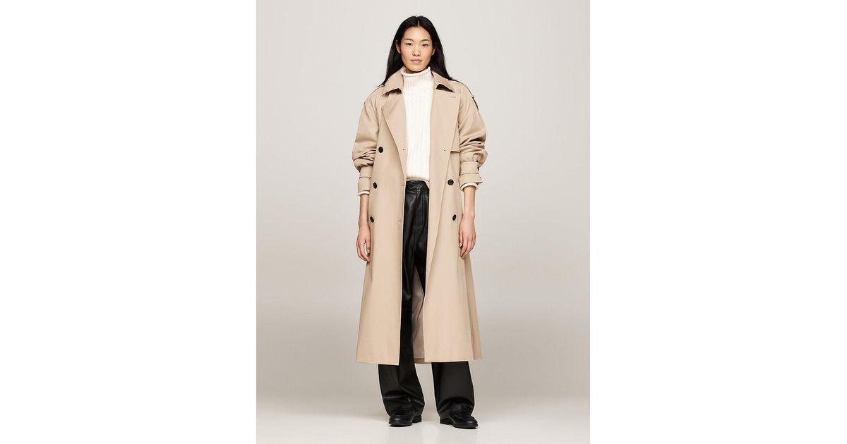 official website Tommy Hilfiger Oversized Belted Longline Trench