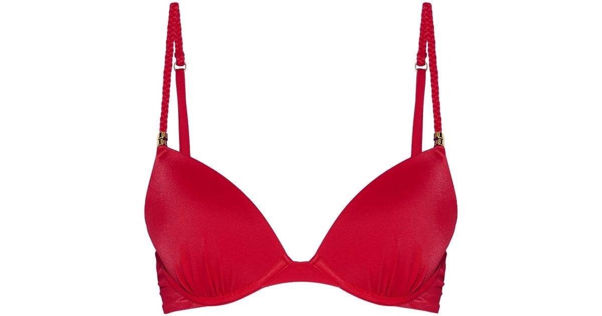 Heidi Klum Synthetic Bikini Top In Red Lyst