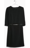 mango dress sleeveless belt lyst belted pencil