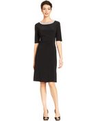 Alex Evenings Short-Sleeve Rhinestone-Trim Dress - Lyst