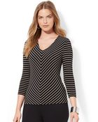 Lauren by Ralph Lauren Plus Three Quarter Sleeve Top - Lyst