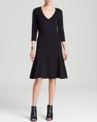 Three Dots V Neck Ponte Dress - Lyst