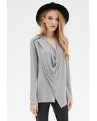 Forever 21 Asymmetrical Draped Zipper Top - Lyst