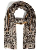 Etro Wool-Silk Paisley Print Scarf - Lyst