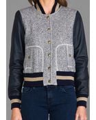 Rachel Zoe Ryder Baseball Jacket in Gray - Lyst