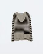 Zara Striped T-Shirt - Lyst