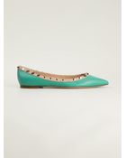 Valentino Rockstud Ballerina - Lyst