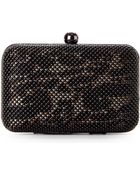 La Regale Black Leopard Print Mesh Minaudiere - Lyst