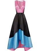 Prabal Gurung V-neck Color-block Satin Gown - Lyst